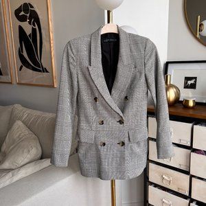 Zara Woman checked oversized double breasted blazer